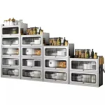 stainless steel 1760 high tipping bucket side cabinet