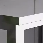 Stainless steel table with five buckets