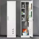 Stainless steel single door cleaning cabinet