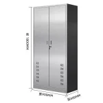 Stainless steel double door cleaning cabinet