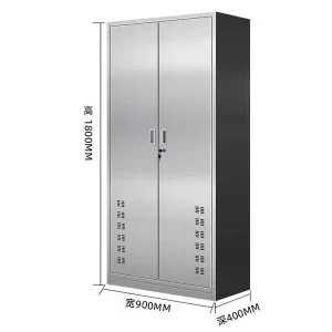 Stainless steel double door cleaning cabinet