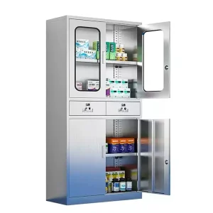 Pharmacy stainless steel sterile western medicine cabinet