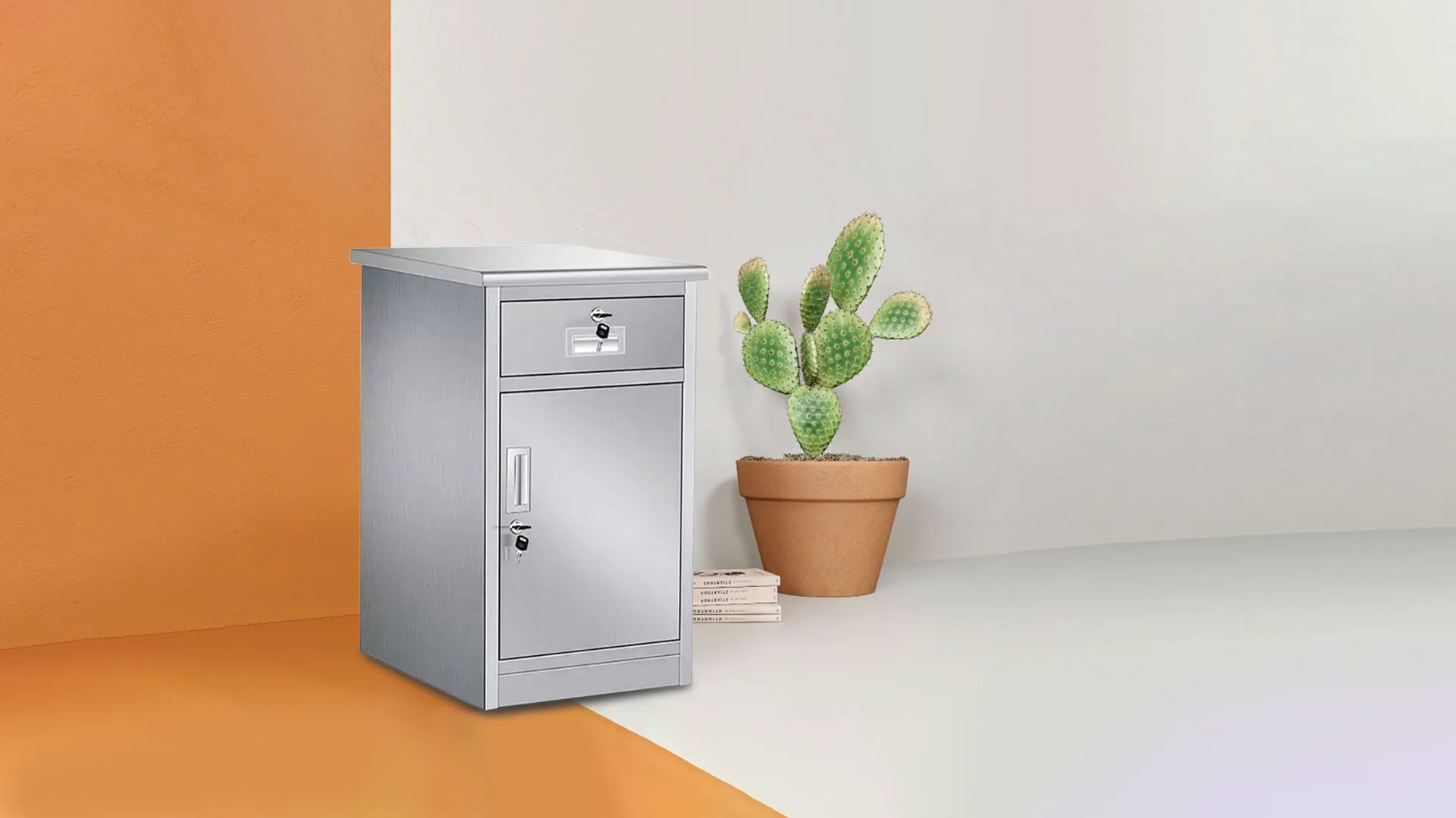 Stainless steel low cabinet